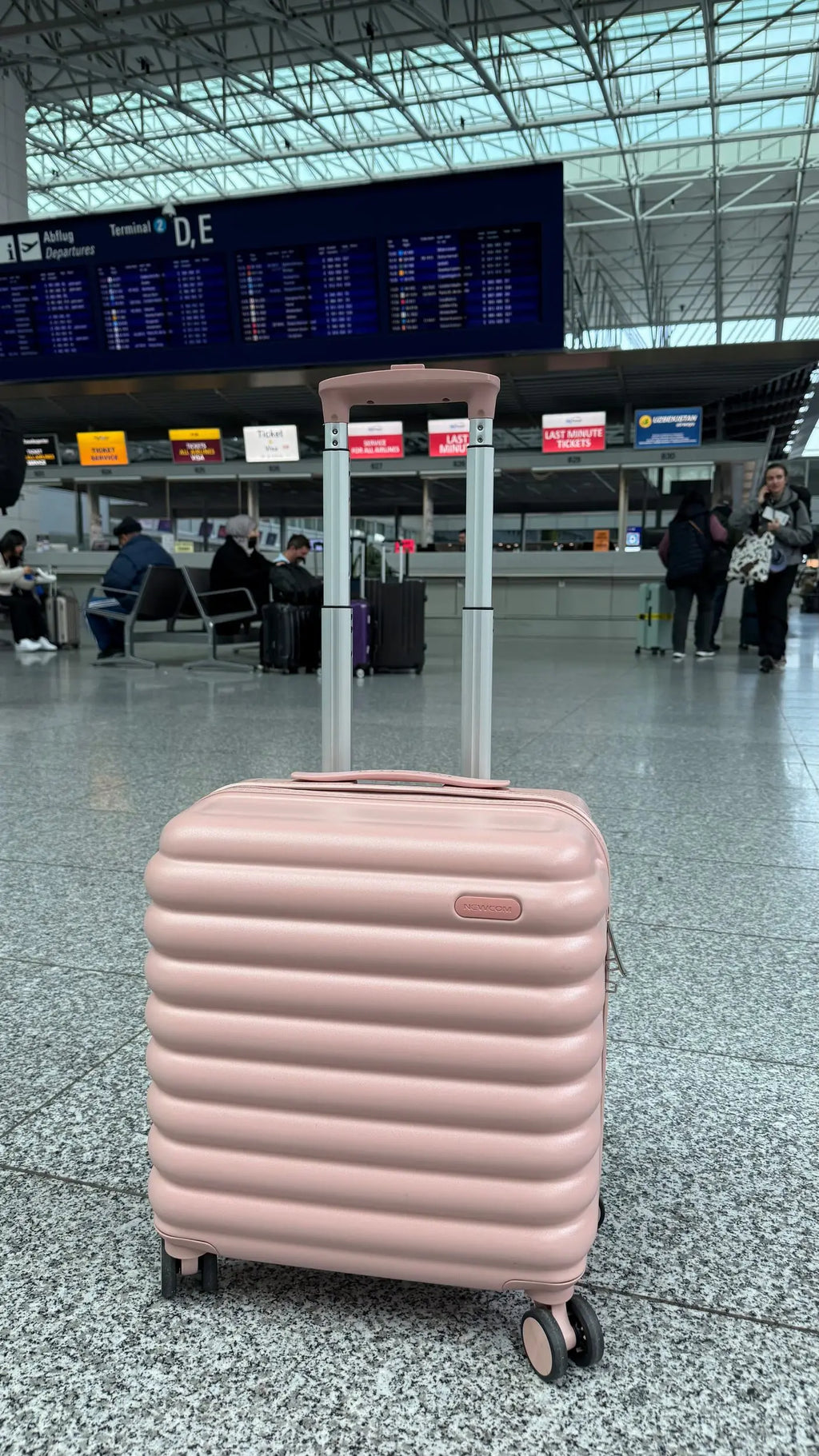SUPER SOLU Koffer (18 Zoll Handgepäck/22 Zoll Aufgabegepäck, separat wählbar), PC+ABS leichter Trolley mit antibakteriellem Nanosilber-Griff, TSA-Schloss, Organizer-Innenfächer, tragbarer Ventilator – Versand aus Deutschland