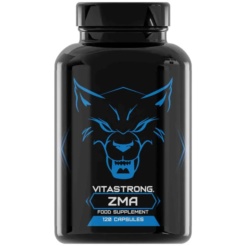 ZMA Nahrungsergänzungsmittel Vitastrong Dosis extra hoch mit Vitamin B6 Hochdosiert, Zink und Magnesiumcitrat, 120 Magnesium B6 Zink Kapseln für Energiestoffwechsel und Müdigkeitsreduzierung