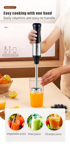 1000W Hochleistungs-4-in-1-Handmixer, Multifunktions-Edelstahlmixer, Gemüse- und Fleischhacker, Schneebesen und Eierschläger, Smoothie- und Milchshake-Set, Babynahrungszubereiter, Elektrischer Küchenmixer für Zuhause, All-in-One-Fleischwolf