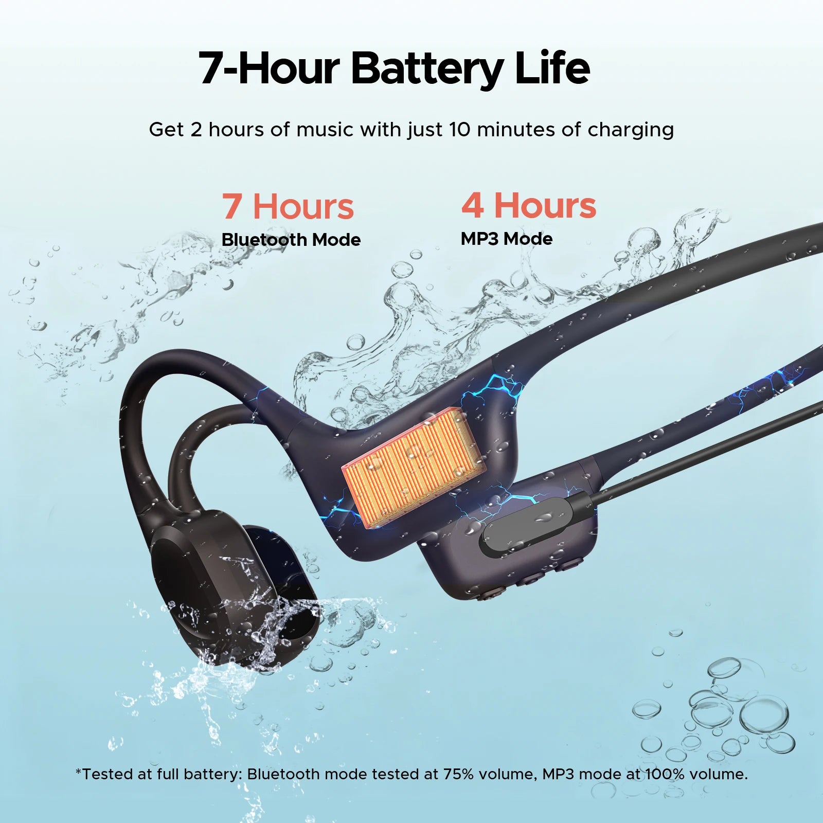 DOOGEE BoneBeat Swim Knochenschall-Kopfhörer IP68 Wasserdicht Schwimmen Open Earphones Bluetooth 5.4 Kabelloser Kopfhörer 7H Akkulaufzeit