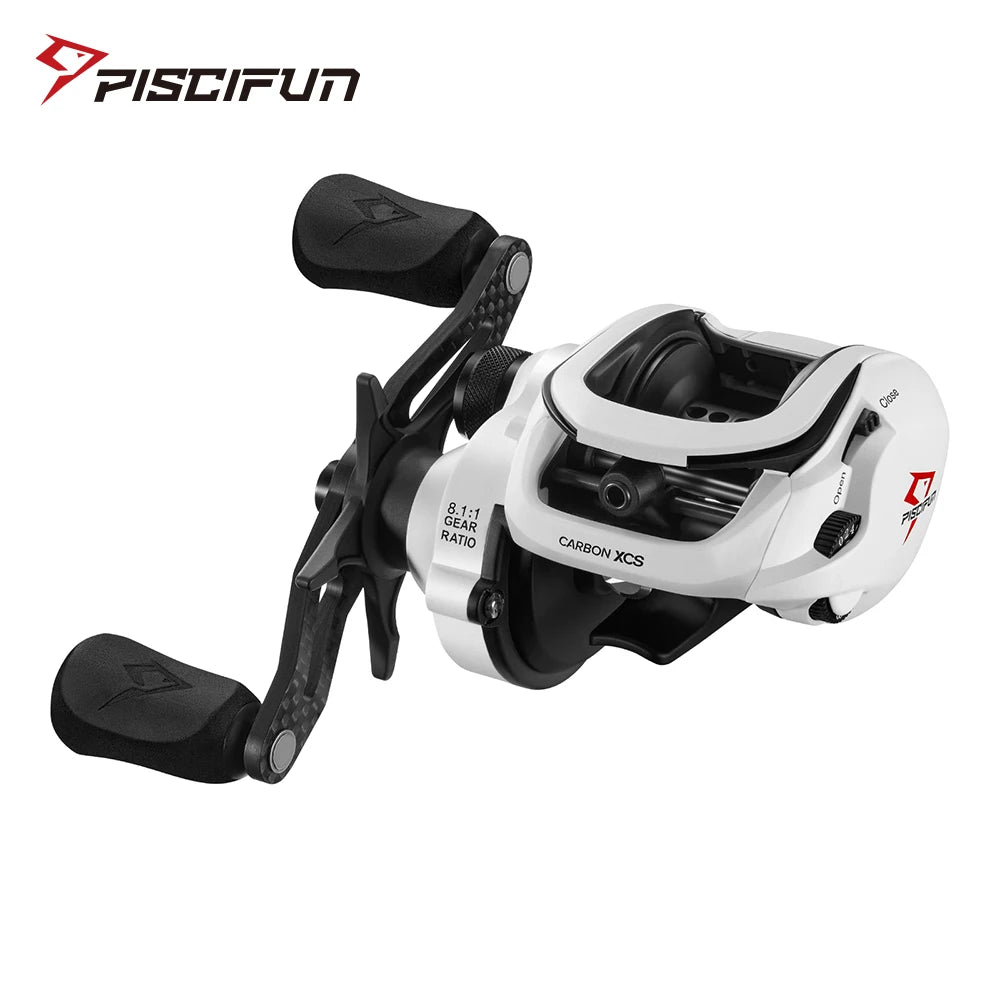 Piscifun Carbon XCS Baitcaster Rolle 8kg Bremskraft 156g Baitcasting Angelrolle 8,1:1 Übersetzung Duales Bremssystem Rahmenwurfrolle