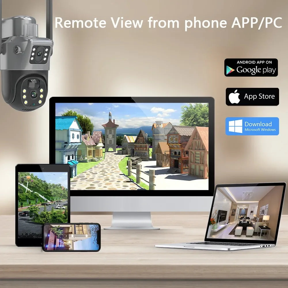 4K 8MP Dual-Objektiv PTZ Solarkamera Dual-Screen PIR Menschliche Verfolgung Outdoor WIFI Sicherheits-CTV Überwachungs-IP-Kamera