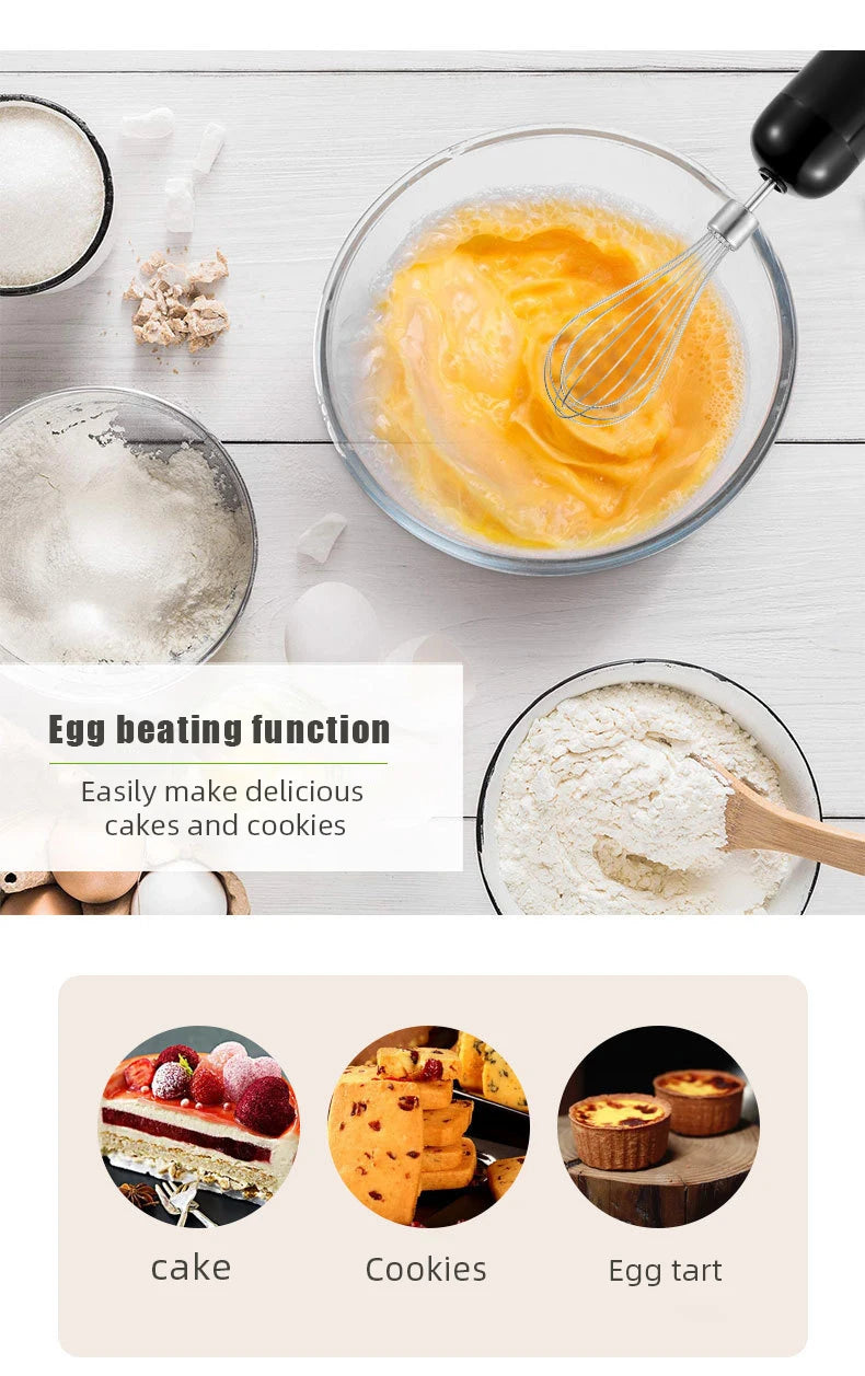 1000W Hochleistungs-4-in-1-Handmixer, Multifunktions-Edelstahlmixer, Gemüse- und Fleischhacker, Schneebesen und Eierschläger, Smoothie- und Milchshake-Set, Babynahrungszubereiter, Elektrischer Küchenmixer für Zuhause, All-in-One-Fleischwolf