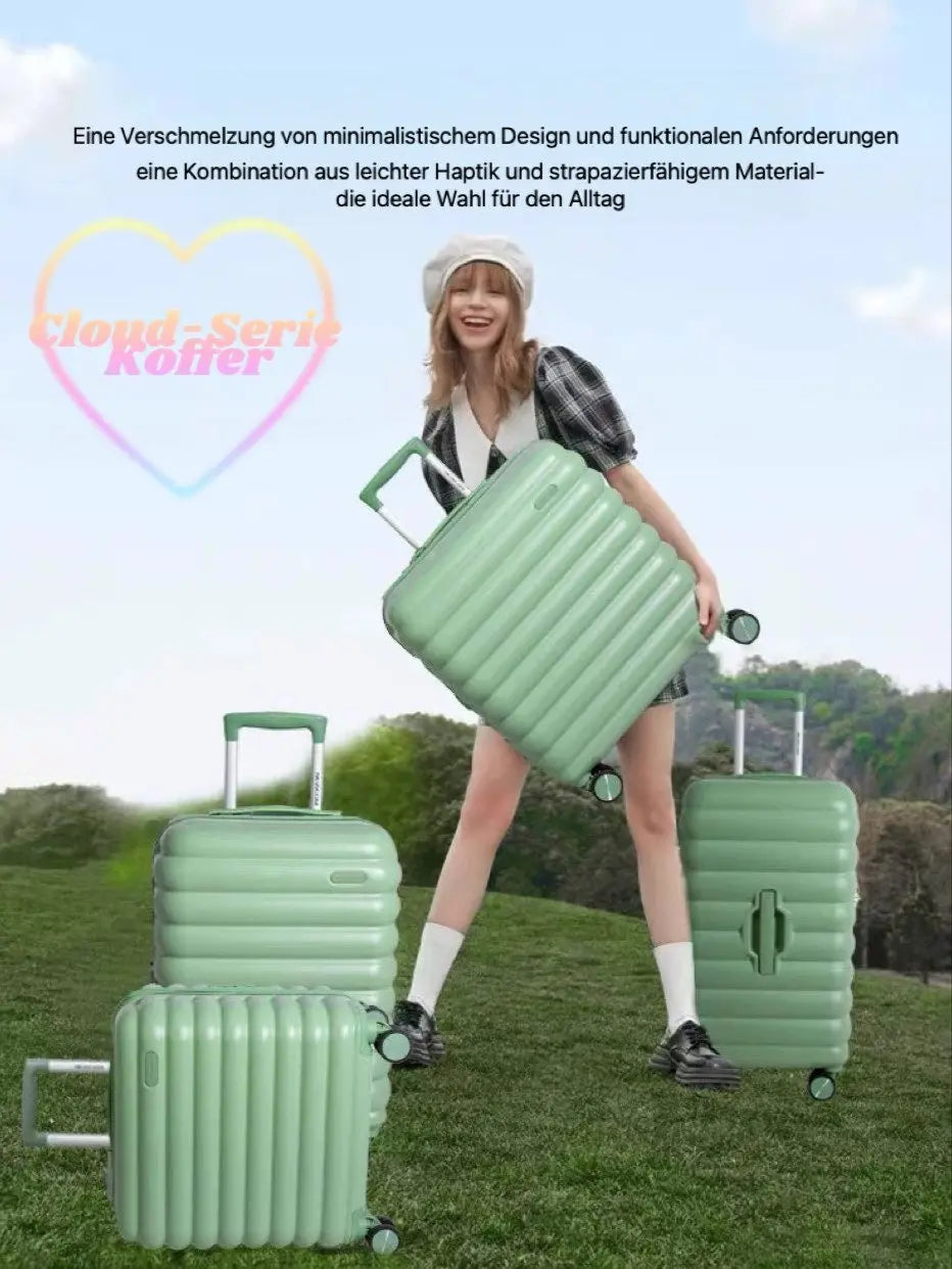SUPER SOLU Koffer (18 Zoll Handgepäck/22 Zoll Aufgabegepäck, separat wählbar), PC+ABS leichter Trolley mit antibakteriellem Nanosilber-Griff, TSA-Schloss, Organizer-Innenfächer, tragbarer Ventilator – Versand aus Deutschland