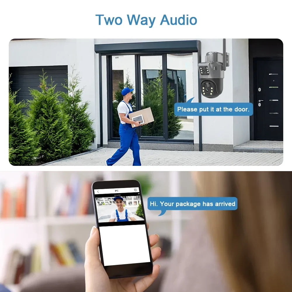 4K 8MP Dual-Objektiv PTZ Solarkamera Dual-Screen PIR Menschliche Verfolgung Outdoor WIFI Sicherheits-CTV Überwachungs-IP-Kamera