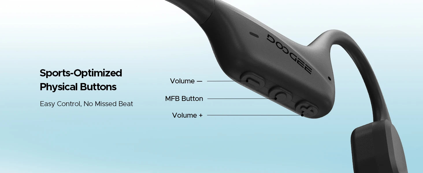 DOOGEE BoneBeat Swim Knochenschall-Kopfhörer IP68 Wasserdicht Schwimmen Open Earphones Bluetooth 5.4 Kabelloser Kopfhörer 7H Akkulaufzeit