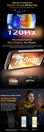 Blackview BL7000 KI 5G Outdoor-Smartphone Android 15, MTK 6300, 6,78" FHD+ 120Hz, 7500mAh/33W, Robustes Smartphone Dual SIM NFC/IP69K