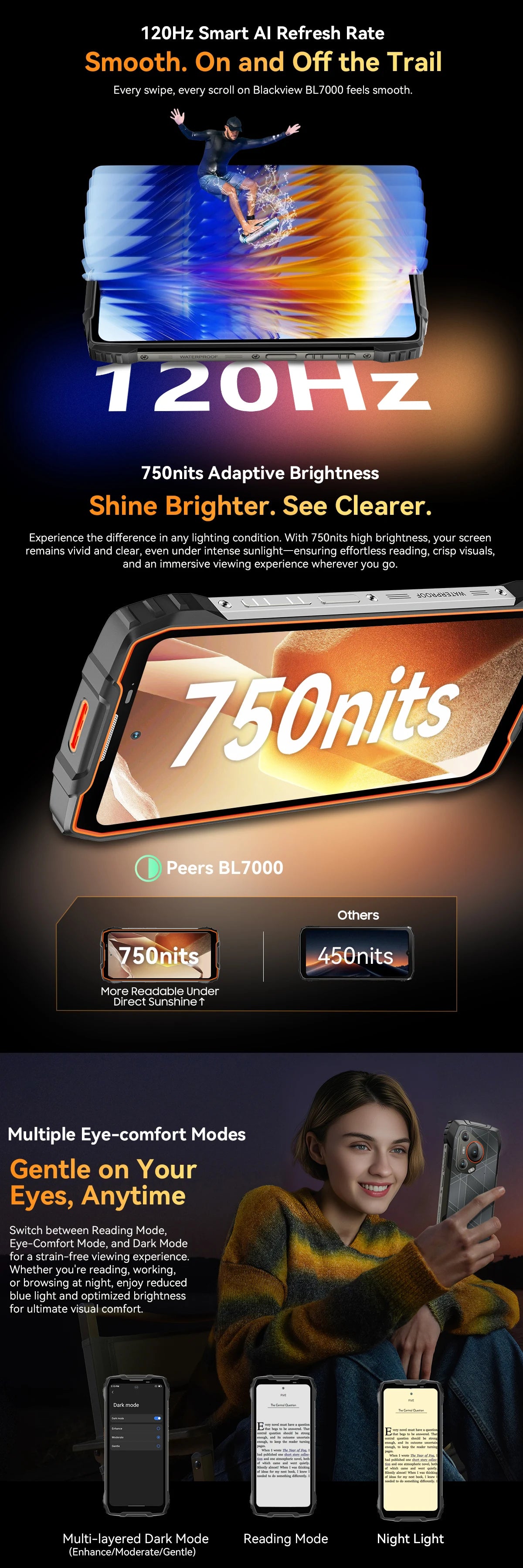 Blackview BL7000 KI 5G Outdoor-Smartphone Android 15, MTK 6300, 6,78" FHD+ 120Hz, 7500mAh/33W, Robustes Smartphone Dual SIM NFC/IP69K