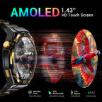 Blackview W90 Pro Smartwatch 1,43" AMOLED Display, Bluetooth Anruffunktion, Herzfrequenzüberwachung, 900 mAh/ 20 Tage Standby, Herren Smartwatch