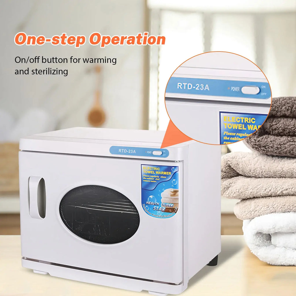 23L Handtuchwärmer & UV-Sterilisationsschrank, 200W beheizte Desinfektion mit zwei Fächern für Salon, SPA, Fitnessstudio, 70°C & UV-Reinigung