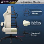 GTPLAYER Gaming Stuhl Ergonomischer Gaming-Sessel Bürostuhl PC Fußstütze Lautsprecher Musik Bürostuhl bis 150 kg