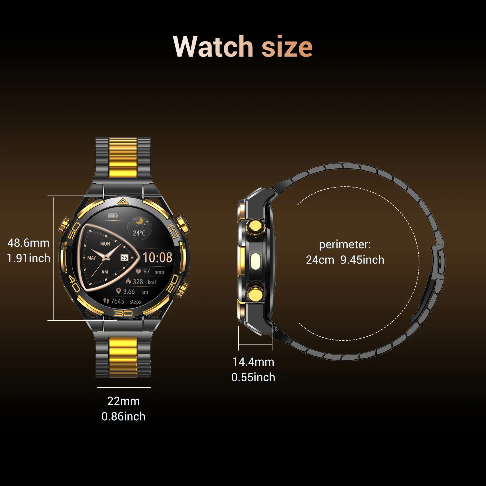 Blackview W90 Pro Smartwatch 1,43" AMOLED Display, Bluetooth Anruffunktion, Herzfrequenzüberwachung, 900 mAh/ 20 Tage Standby, Herren Smartwatch
