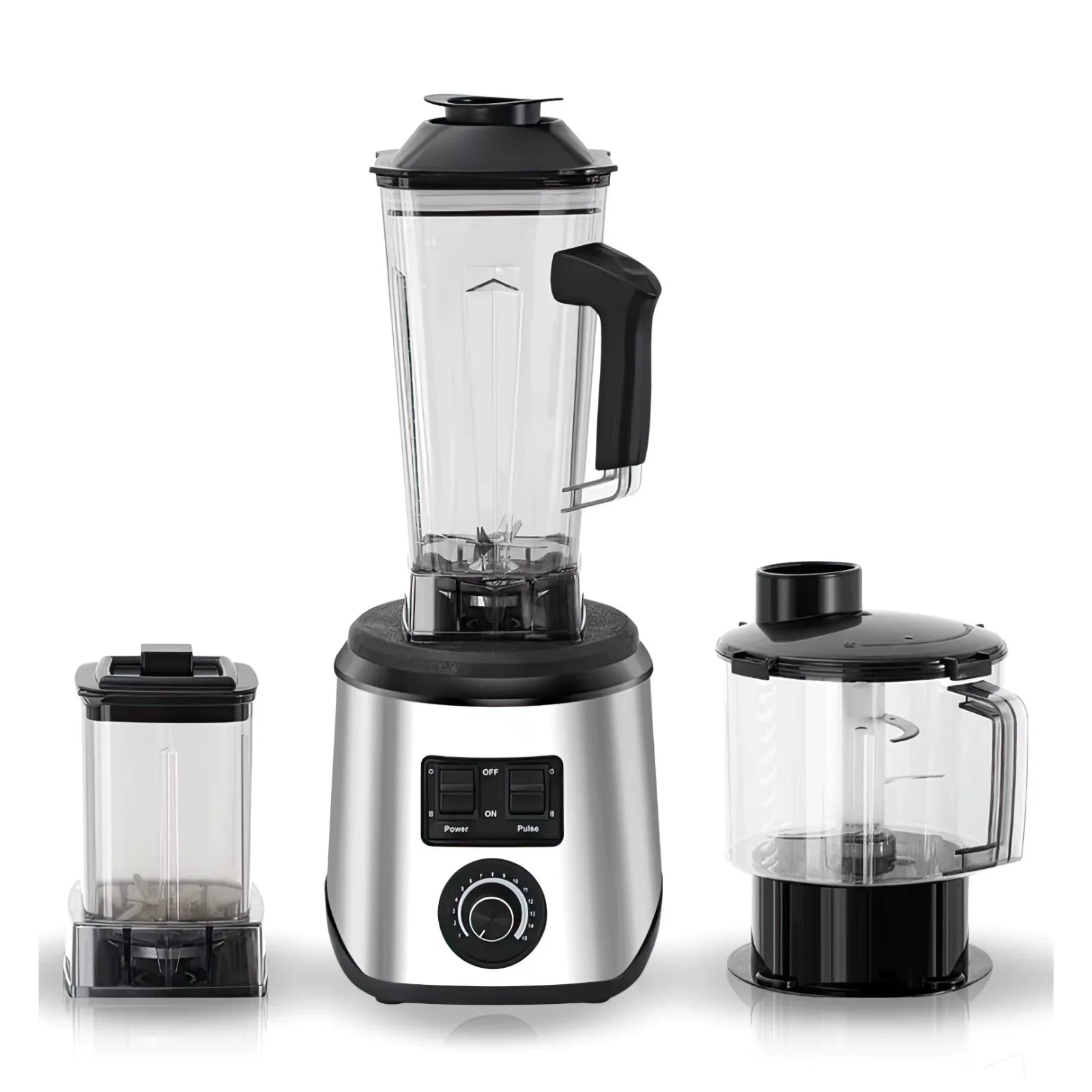 3-in-1 Leistungsstarker Standmixer Entsafter Smoothie Maker 0.5/1.5/2.5L 3 Behälter Küchenmaschine Mixer für Eis Nüsse Obst