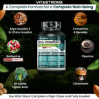 Vitastrong GDA Veganes Nahrungsergänzungsmittel – Unterstützt den normalen Blutzuckerspiegel, steigert Energie und Stoffwechsel mit Berberin, Myo-Inositol und Chrom – 60 Tabletten, GMO-frei