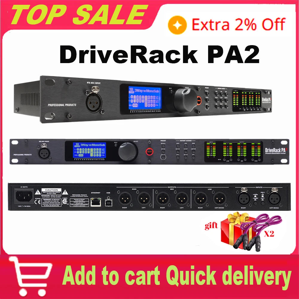 DriveRack PA2 2 Eingänge 6 Ausgänge Digitaler Audio-Prozessor Original Software Professionelles Audio-Equipment Lautsprechersystem