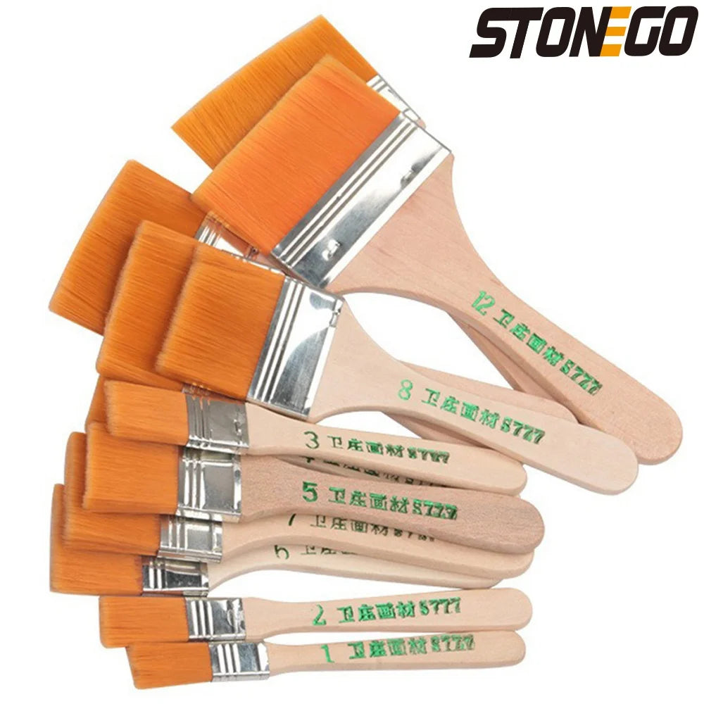 12pcs/set Memory Nylon Paint Brushes Set for Acrylic Oil Drawing Watercolor Wooden Painting Brush Tools Art Supplies Hauptbild