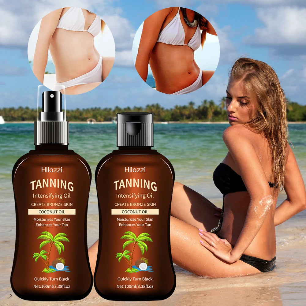 100 ml/3,38 fl.oz Kokosnuss-Bräunungsöl SelbstbräunerIntensivierungsöl SelbstbräunerIntensivierungsöl Neue Sommerprodukte Zweitbild