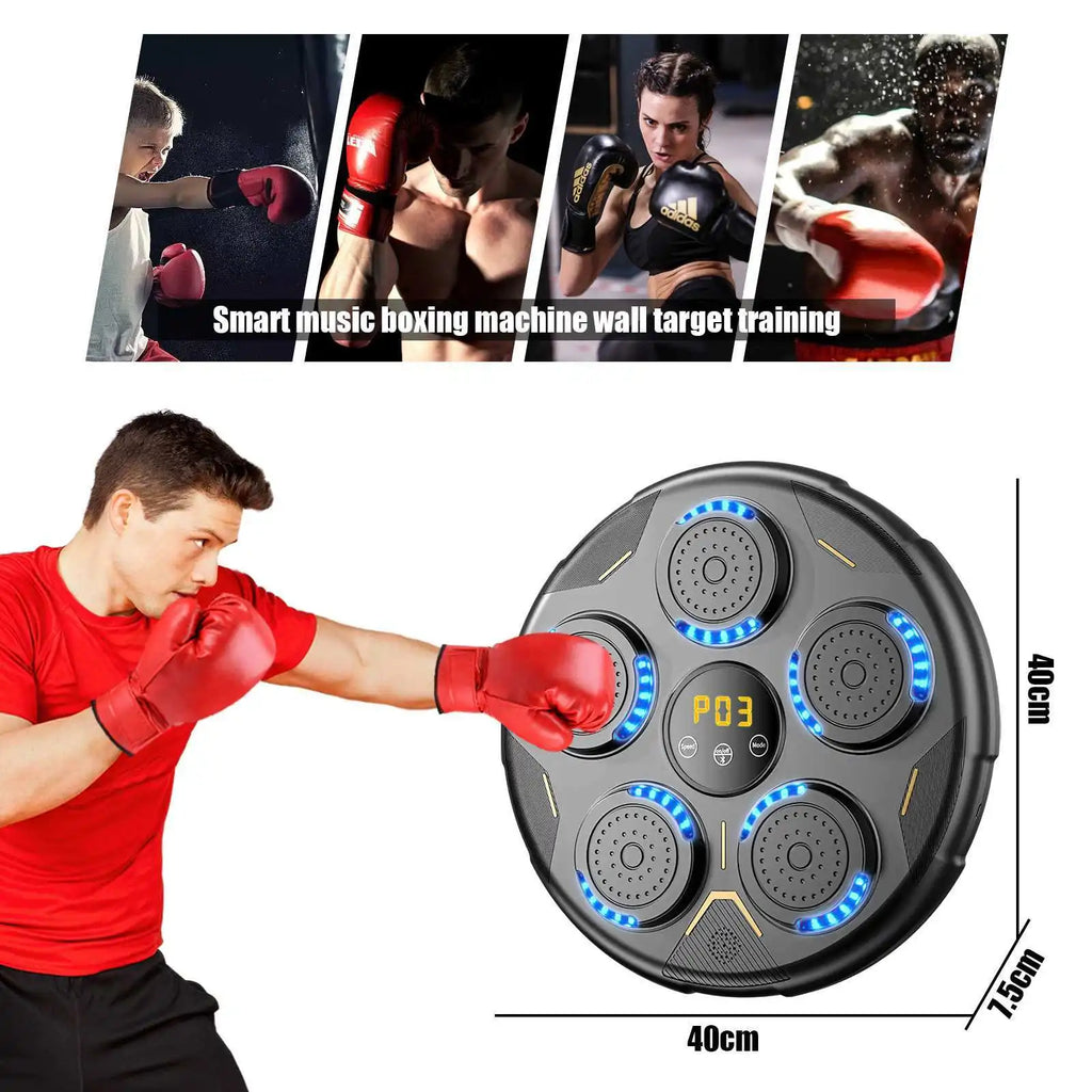 Verbesserter Smart Bluetooth Box-Trainer für Kinder mit 5-Ziel-Punktsystem, integriertem Akku und Musik für Heimfitness