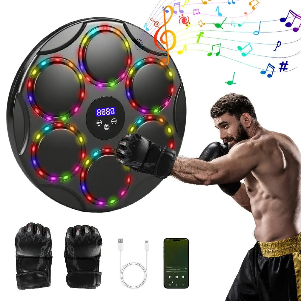 Verbesserter Smart Bluetooth Box-Trainer für Kinder mit 5-Ziel-Punktsystem, integriertem Akku und Musik für Heimfitness