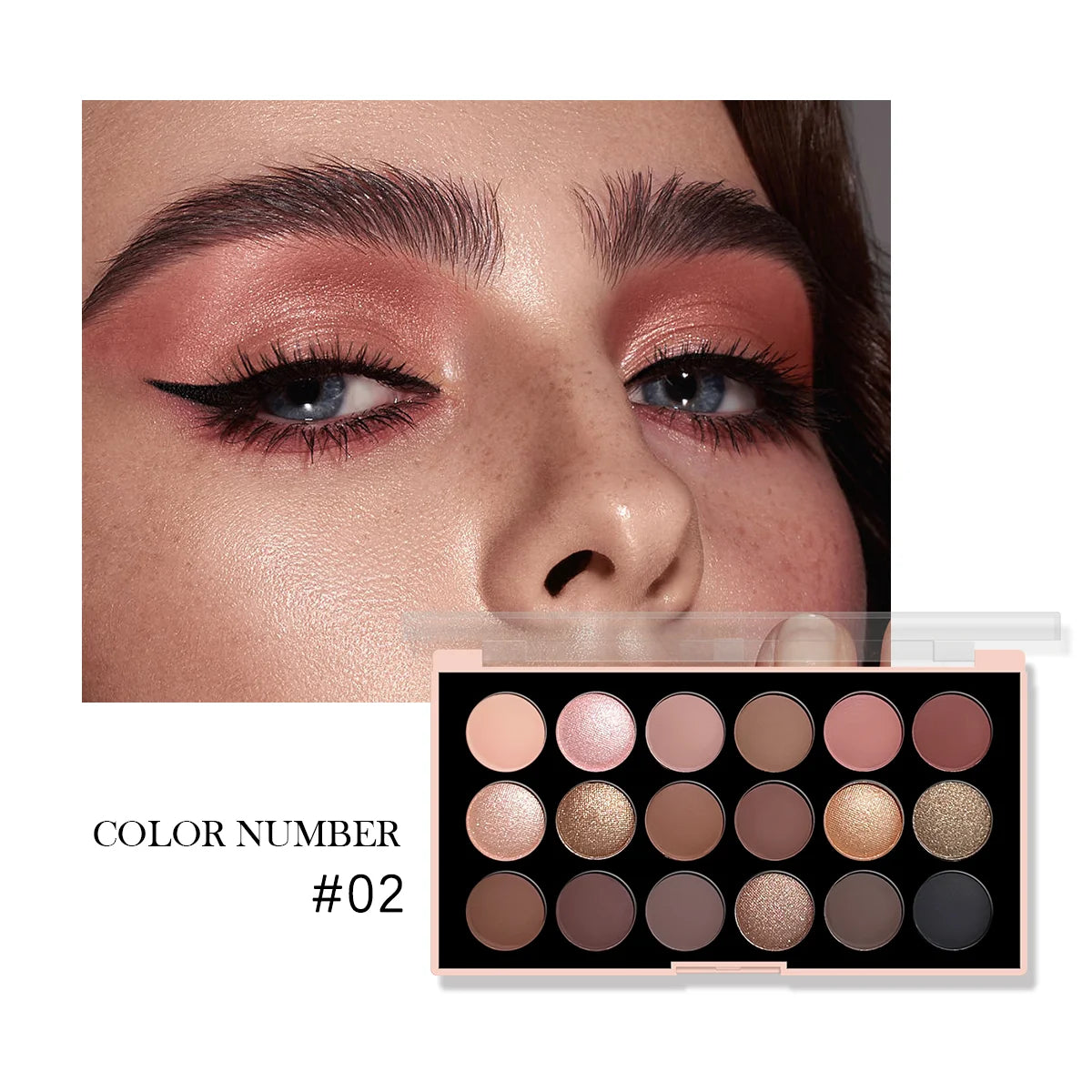 18-Farben-Lidschatten-Palette – Perlglanz, Matt, feiner Schimmer, Glitzer, Erdtöne, langanhaltend, hochpigmentiert