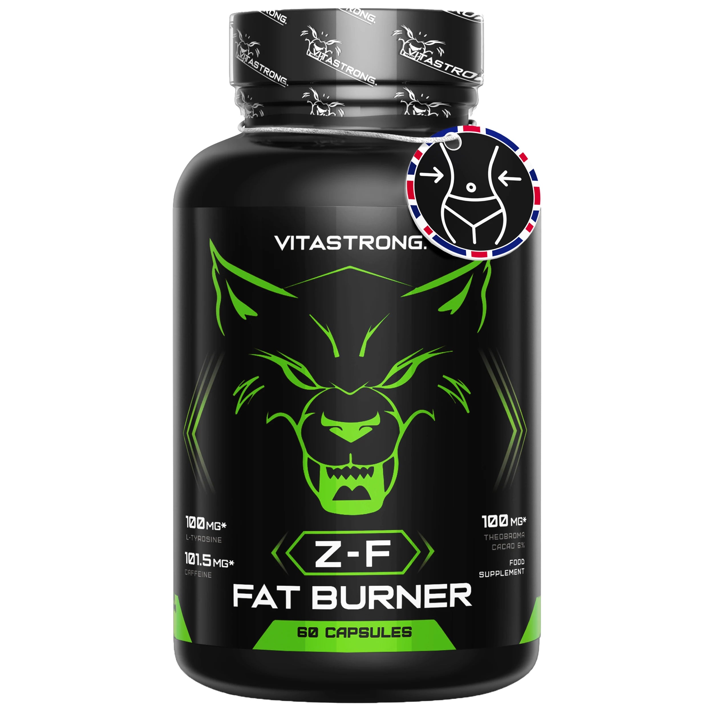 Fatburner Z-F Vitastrag-Schlankheitskapseln, Fettverbrennungsergänzung für Männer und Frauen, Rhodiola Rosea, Chrompikolinat, Koffein, Chili, Jod, Vitamin B3 Reines Niacin Hauptbild