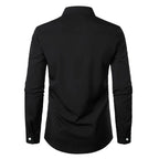 Herren Hemd Businesshemd Freizeithemd Button-Down-Hemd Abschlussballhemd Uni Formell Langarm Revers Ganzjährig Herrenbekleidung