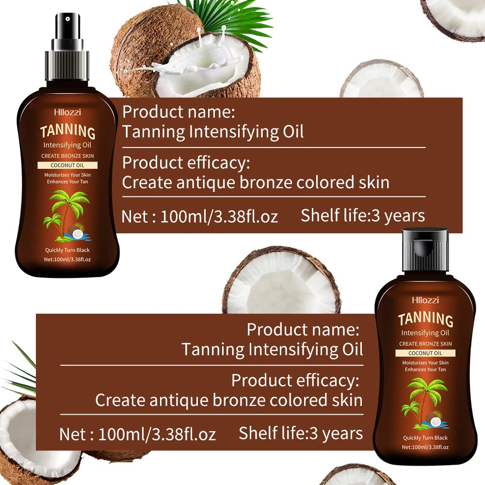 100 ml/3,38 fl.oz Kokosnuss-Bräunungsöl SelbstbräunerIntensivierungsöl SelbstbräunerIntensivierungsöl Neue Sommerprodukte