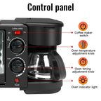 Multi-function Breakfast Maker 3 in 1 Insulation Sump Coffee Pot Anti-slip Feet Food Grade Water Tank Work Separately 220V