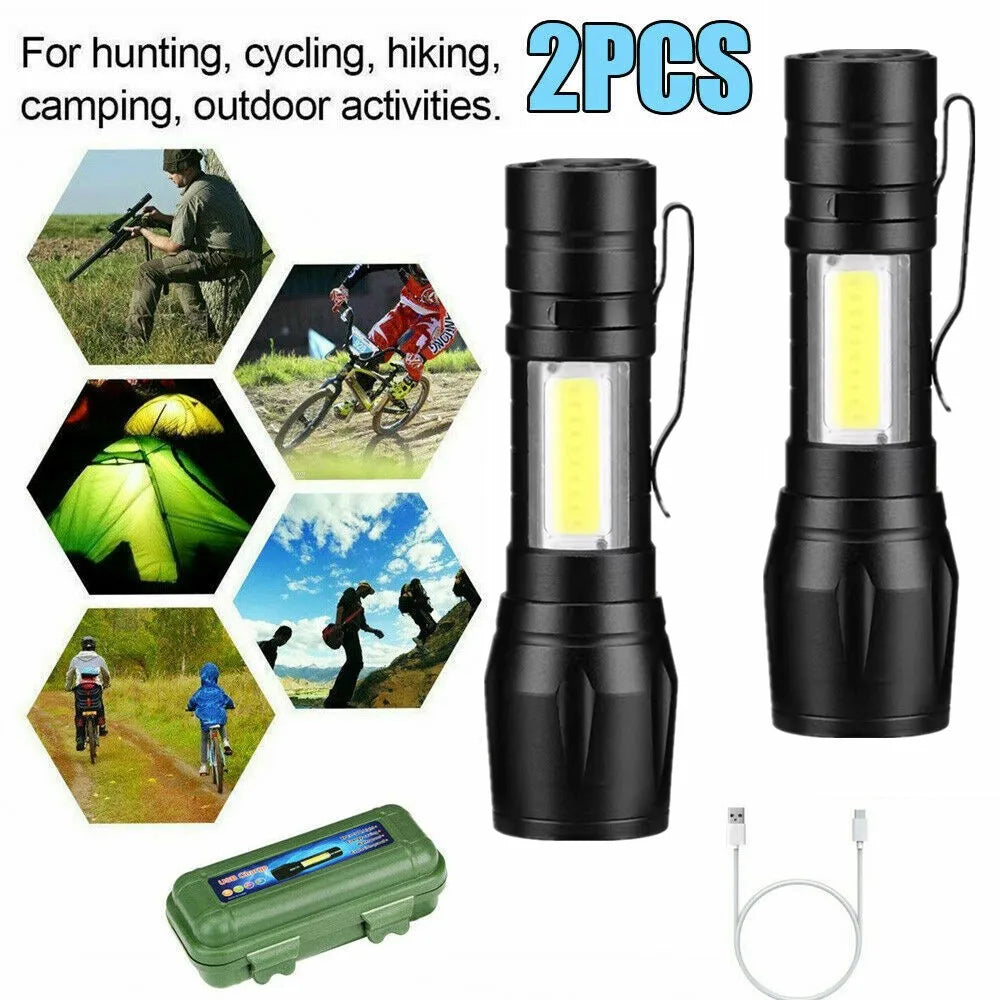 99000000LM Ultrahelle taktische Taschenlampe Hochleistungs-LED-Taschenlampe Wiederaufladbar Wasserdicht Tragbare Handlampe für Outdoor-Camping Polizei Notfallgebrauch