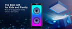 Kabelloser Bluetooth-Lautsprecher, Karaoke-Maschine mit 2 Mikrofonen, Karaoke-Partylautsprecher für Zuhause mit LED-Licht