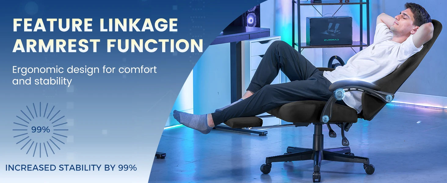 GTPLAYER Gaming-Stuhl Atmungsaktiver Bürostuhl Bürostuhl Ergonomisch Hochwertiger Stoff Ergonomischer PC-Stuhl