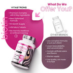 Biotin Hair Vitastrong 450 Tablets High Dosage (15 Months) Biotin Complex Premium with Keratin for Hair, Selenium, Zinc, Copper, Bamboo, Hair Vitamins & Nails, Hair Supplements