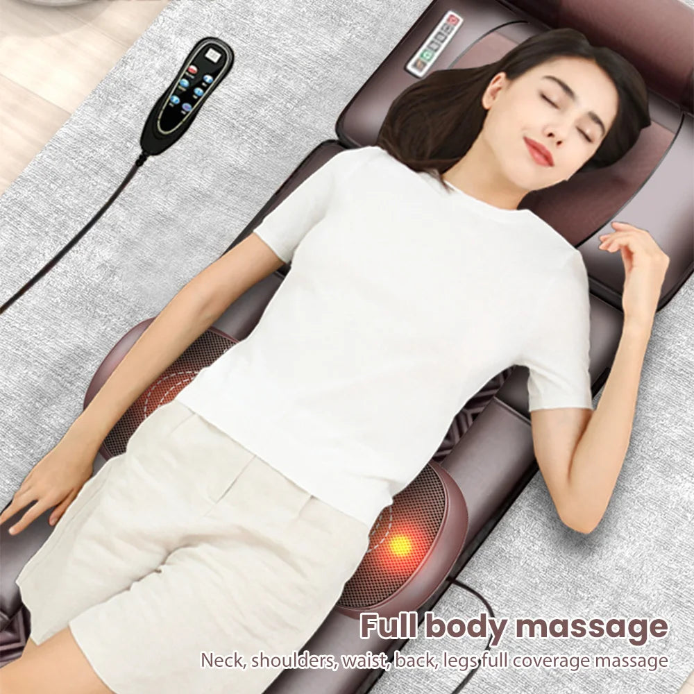 3D Elektrische Massage-Matratze Einstellbare Vibrations-Heizungs-Massageauflage für Nacken, Rücken, Füße, Körper, Schmerzlinderung, Stressabbau, Körperentspannung