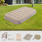 Luxuriöses Doppel-Camping-Luftbett mit integrierter Luftpumpe & LED-Licht 5 Min Schnelles Aufblasen Wasserdichte Schlafmatte