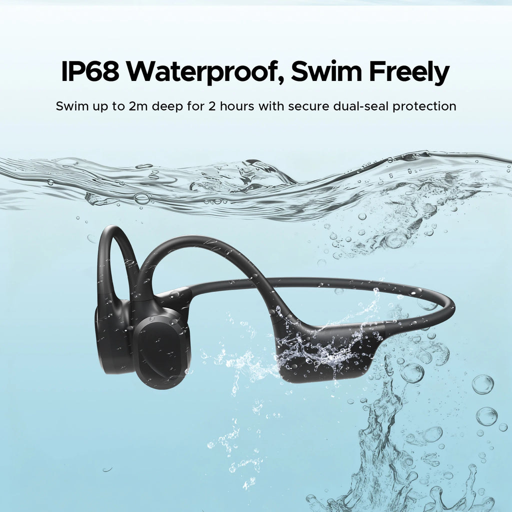 DOOGEE BoneBeat Swim Knochenschall-Kopfhörer IP68 Wasserdicht Schwimmen Open Earphones Bluetooth 5.4 Kabelloser Kopfhörer 7H Akkulaufzeit