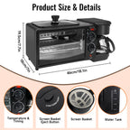 Multi-function Breakfast Maker 3 in 1 Insulation Sump Coffee Pot Anti-slip Feet Food Grade Water Tank Work Separately 220V