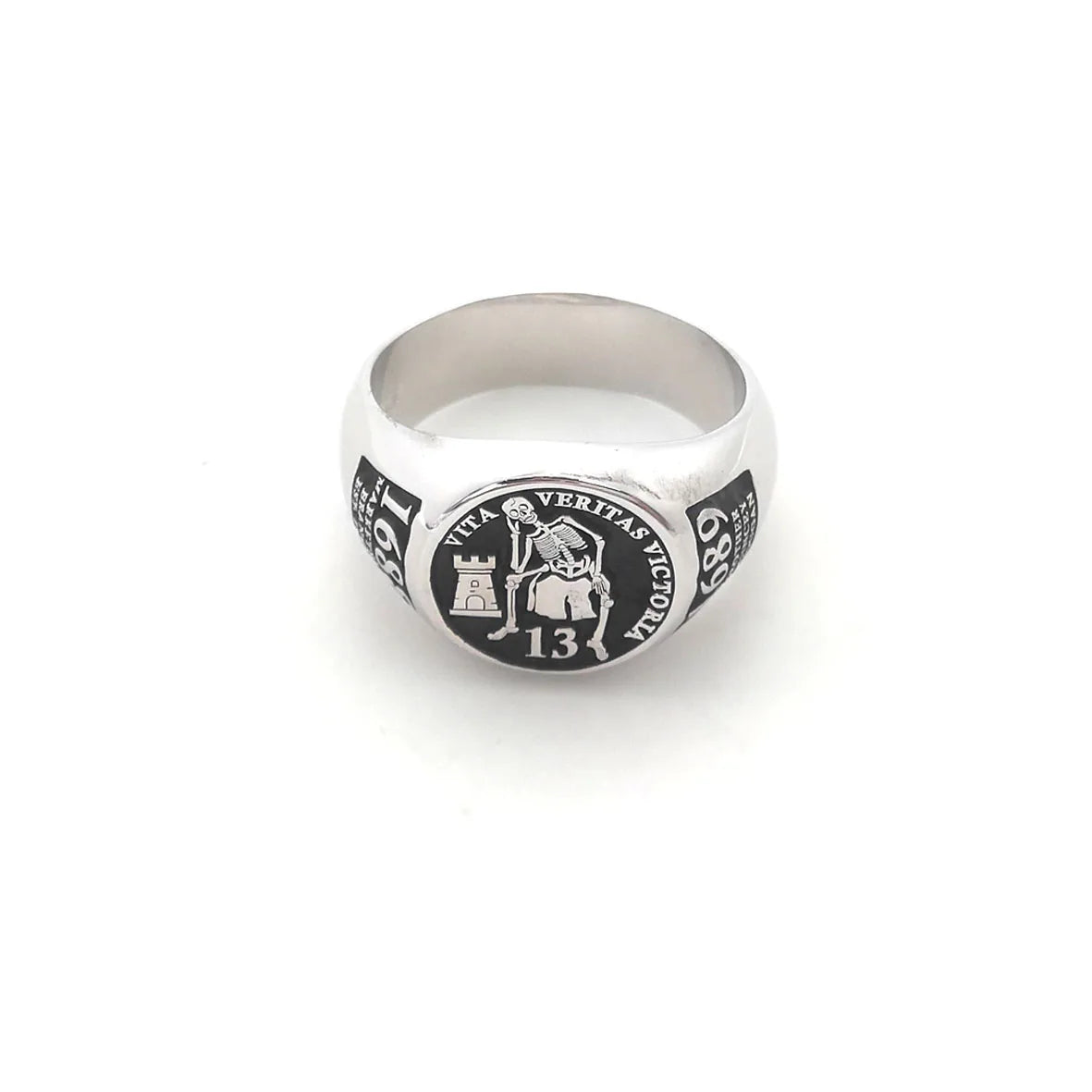 Personalisierter gravierter 17 mm runder Siegelring, gravierte Buchstaben, Logo-Ringe, modischer Kupfer-Schmuck für Herren