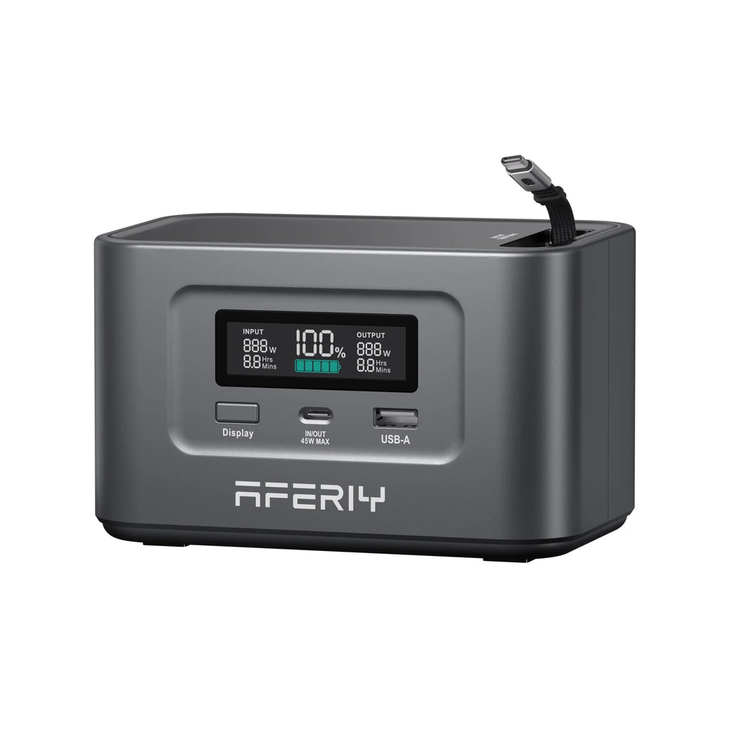 AFERIY Nano100 100W 99.2Wh Portable Power Station, LiFePO4-Akku, 1.5H Schnellladung, Dual 100W PD, mit Typ-C Kabel