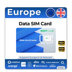 EIOTCLUB Europe SIM-Karte, 1 GB, High-Speed Prepaid Daten-SIM für 33 EU-Länder, aufladbar, für Telefone, Router, Tablets