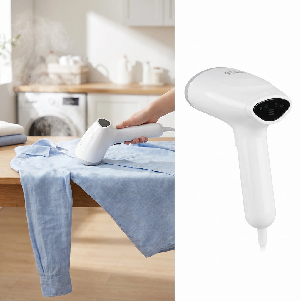 Tragbarer Dampfglätter 1800W Handdampfbügeleisen, 3 einstellbare Stufen 25-35g/min, Dampfbürste mit 400ml abnehmbarem Wassertank, 20s schnelle Aufheizzeit, für Reisen & Zuhause, Faltenentferner für Kleidung