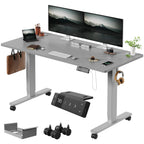 Devoko Elektrischer Schreibtisch, höhenverstellbar, 140x80 mit Rollen, Typ-C, Memory-Steuerung, Antikollision