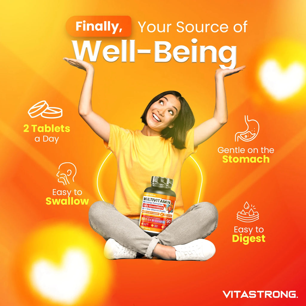 Vitastrong Complete Multivitamin Premium Qualität, 13 essentielle Vitamine hochdosiert, Multivitamin für Männer und Frauen hergestellt in Italien, reines und zertifiziertes Multivitamin-Ergänzungsmittel, Multivitamin