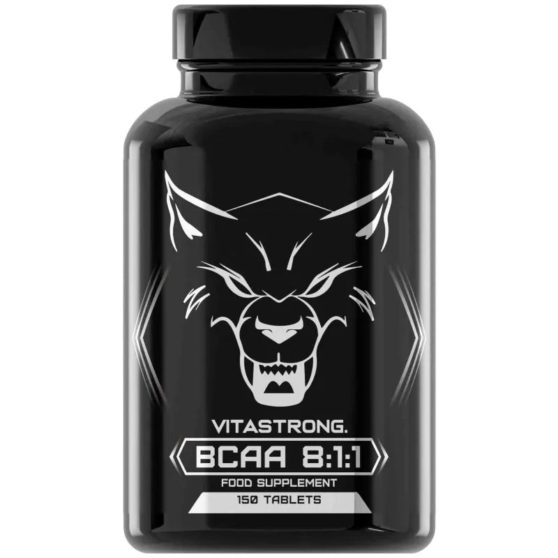 BCAA 8 1 1 Verzweigte Aminosäuren 5000mg mit Vitamin B6, L-Leucin, Isoleucin, Valin, Essentiellen Aminosäuren und Vitaminen B6, Pre Workout, Intra Workout, Post Workout, 150 BCAA Tabletten Vitastrong Hauptbild