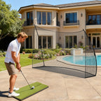 Golf-Übungsnetz, strapazierfähiges Golf-Trainingsnetz mit Tragetasche, Stahlrahmen und reißfestem PE-Gewebe für Garten und Außenbereich