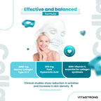 Vitastrong Meereskollagen 2000mg Patentiert – Typ 1 & 2 Collyss® & Cartidyss® – 180 Tabletten – Meereskollagen mit Hyaluronsäure – mit Vitamin C – Effektive Formel – Premium Qualität