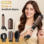 Professional 5-in-1 Hot Air Brush Set, Ionic Technology, 1200W Hair Dryer Styler Tool, 4 Heat Settings, 360° Swivel Cord