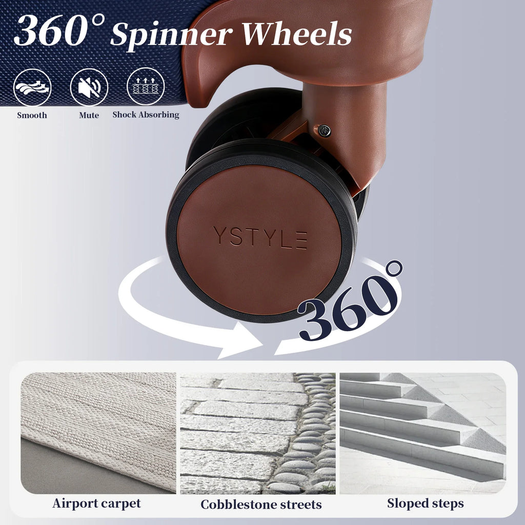 Premium 5-teiliges Hartschalen-Gepäckset, multi-Größen 20/24/28 Zoll Reise-Trolley-Koffer, leichtgängige 360°-Rollen mit TSA-Sicherheitsschloss, komplettes Reise-Set mit Handtasche & Kosmetiktasche