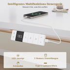 Devoko Elektrischer Schreibtisch, höhenverstellbar, 140x80 mit Rollen, Typ-C, Memory-Steuerung, Antikollision