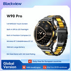 Blackview W90 Pro Smartwatch 1,43" AMOLED Display, Bluetooth Anruffunktion, Herzfrequenzüberwachung, 900 mAh/ 20 Tage Standby, Herren Smartwatch