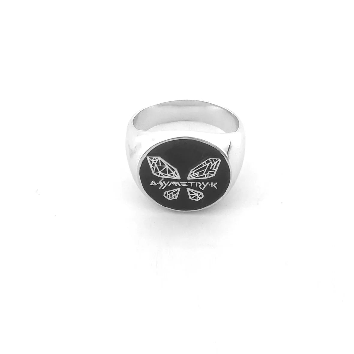 Personalisierter gravierter 17 mm runder Siegelring, gravierte Buchstaben, Logo-Ringe, modischer Kupfer-Schmuck für Herren